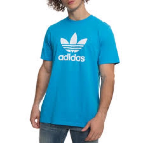 Adidas Trefoil Short Sleeve Tee Shirt in Blue - Picture 4 of 6